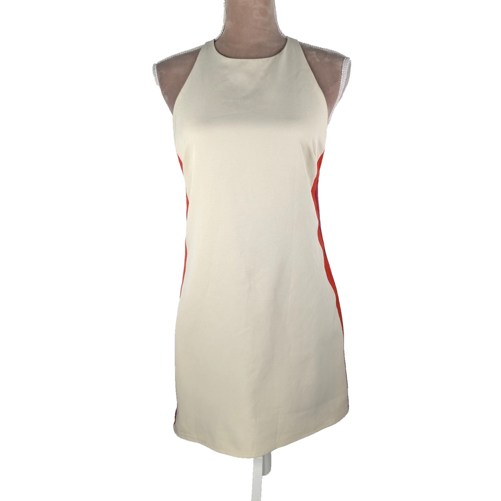 Lovers + Friends Frey Cream Striped Mini Dress Sz S Gorpcore Pickleball Tennis